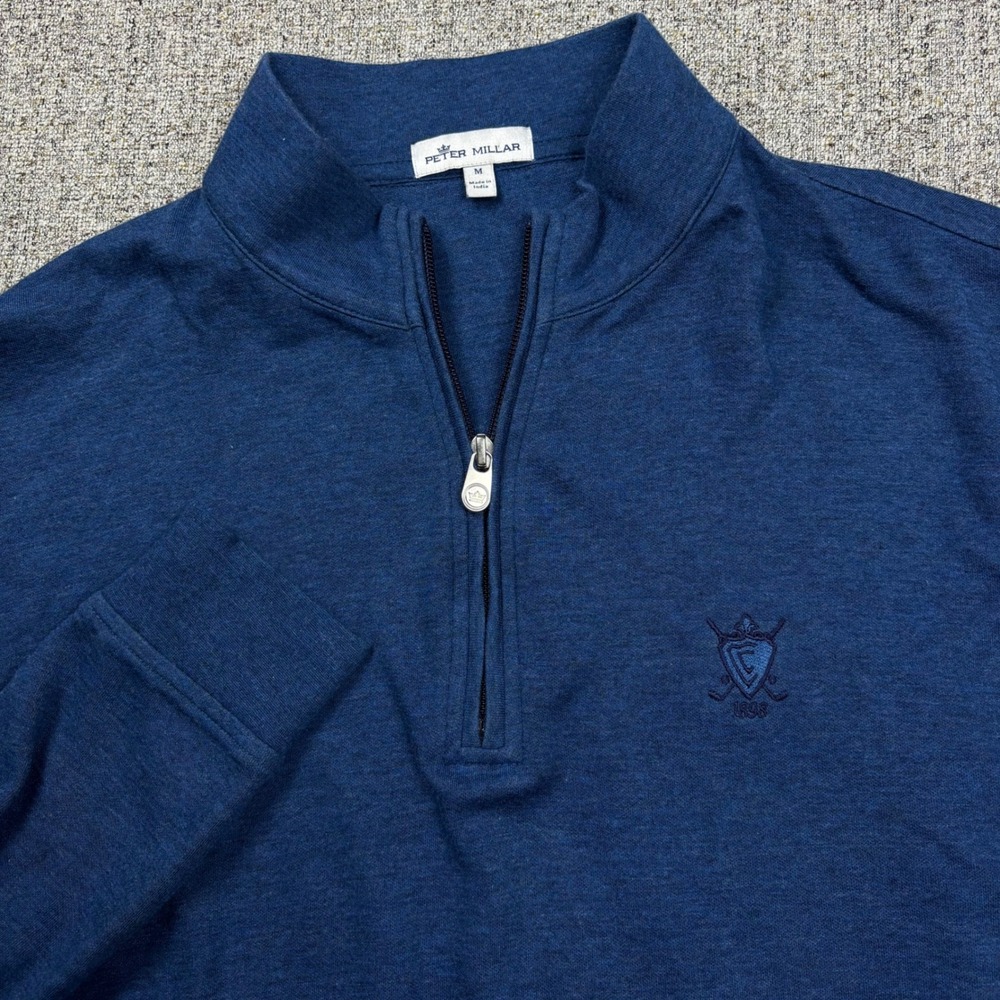 Peter Millar Pullover Mens M Quarter-Zip Blue Birmingham Country Club Golf